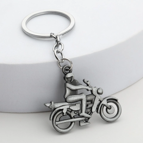 Vintage Metall Motorradfahrer Schlüsselanhänger Antike Bronze Zinn Zinklegierung Motorrad Schlüsselring Für Herren Cooles Biker Geschenk Rucksack Deko