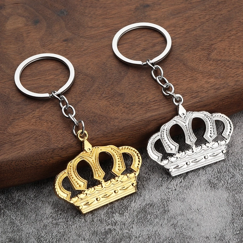 Mini Portachiavi a Corona in Metallo Vintage in Lega di Zinco per Auto Borsa Ciondolo Oro Argento Moda Ornamento Decorativo Regalo