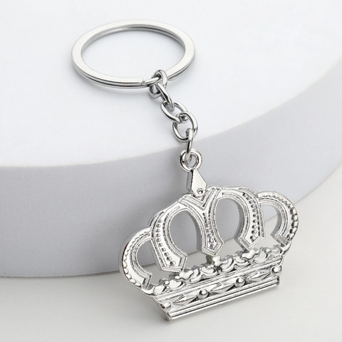 Mini Portachiavi a Corona in Metallo Vintage in Lega di Zinco per Auto Borsa Ciondolo Oro Argento Moda Ornamento Decorativo Regalo