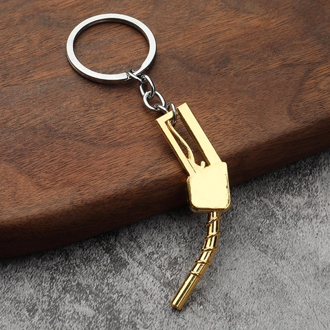 Creatieve Mini Brandstofpomp Mondstuk Model Sleutelhanger Zinklegering Auto Liefhebber Cadeau Sleutelhanger Ornament
