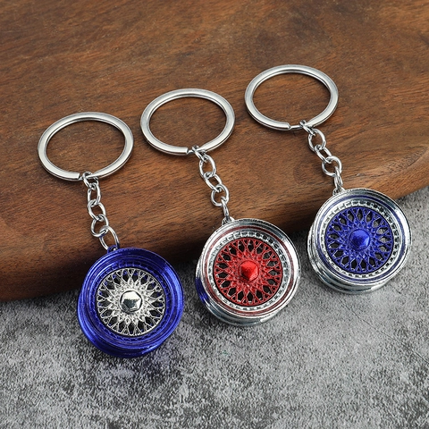 Car Wheel Rim Keychain Simulation Zinc Alloy Hub Model Pendant Automotive Accessory Creative Gift For Men Car Lovers