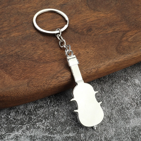 Portachiavi A Forma Di Strumento Musicale Violino Chitarra Lega Di Zinco Pendente Musica Miniatura Per Souvenir Regalo