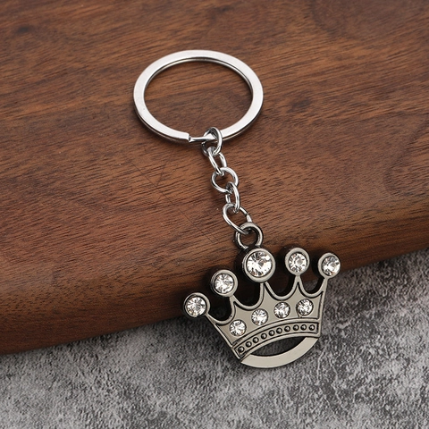Portachiavi A Corona Lega Di Zinco Strass Ciondolo In Metallo Elegante Regalo Per Matrimonio