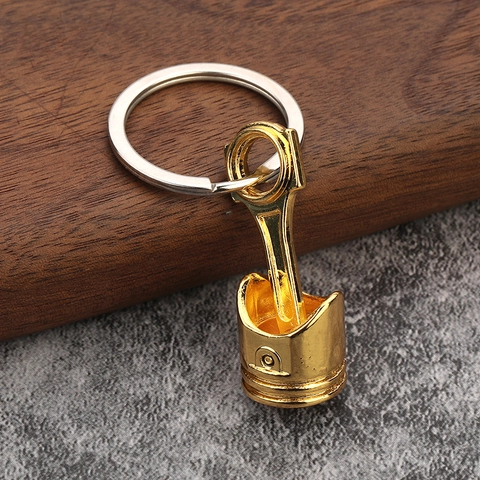 Portachiavi Pistone Motore Auto Metallo Lega Zinco Pendente Forma Biella Per Appassionati Di Automobili Stile Industriale