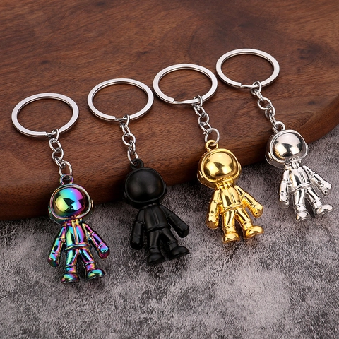 Astronaut Schlüsselanhänger Metall Weltraumfahrer Roboter Figur Schlüsselring 3D Zinklegierung Anhänger Tasche Geschenk