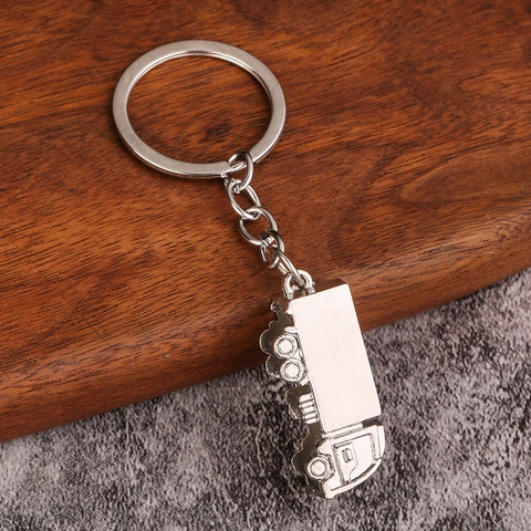 3D Vrachtwagen Sleutelhanger Zinklegering Realistische Trailer Auto Accessoires Creatief Cadeau Voor Mannen