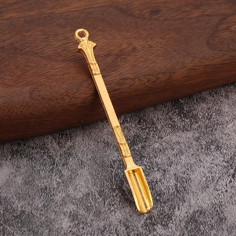 Mini Cuillère Alliage Métal Porte-Clés Pelle À Priser Outil De Médecine Portable Vintage Sculpté Avec Anneau
