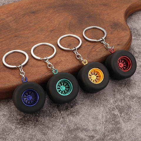 Portachiavi Pneumatico Auto Realistico Simulazione Cerchione In Gomma Lega Di Zinco Anello Per Appassionati Di Auto Regalo Figo