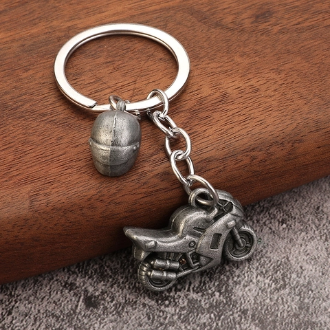 Portachiavi Moto Lega Di Zinco Pendente Casco Modello Vintage Decorazione Zaino Regalo Creativo Accessorio Per Auto