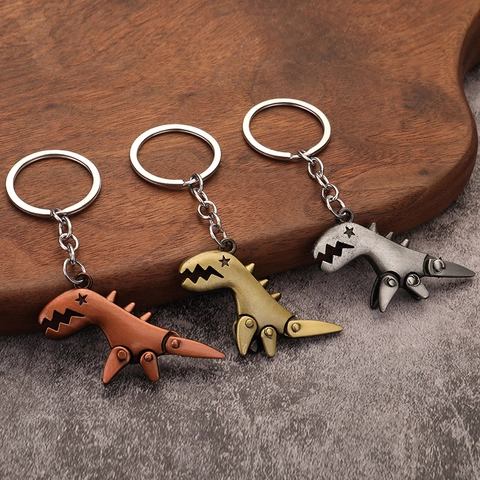 Portachiavi Dinosauro Lega Di Zinco Meccanico Steampunk Retrò Antico Metallo Animale Ciondolo Borsa