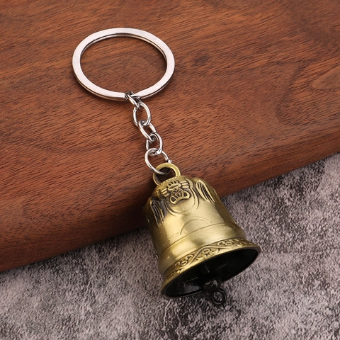 Portachiavi A Campanella Vintage Lega Di Zinco Metallo Antico Motivo A Rilievo Anello Chiave Pendente Retro Fascino Borsa