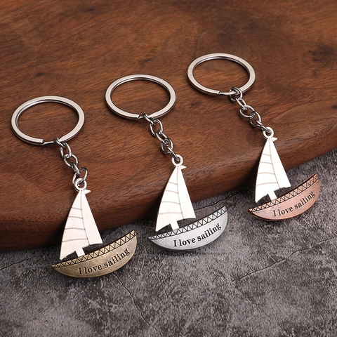 Segelschiff Schlüsselanhänger Zinklegierung Vintage Nautisch Tasche Anhänger Auto Schlüsselring Antik Segel Thema Souvenir