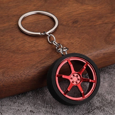 Portachiavi Cerchione Auto Pneumatico Disco Freno Modificato Lega Di Zinco Gomma Accessorio Automobilistico Regalo