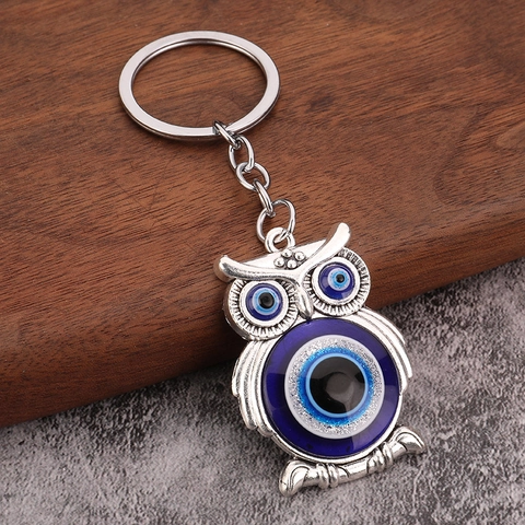 Evil Eye Schlüsselanhänger Eule Hamsa Hand Elefant Anhänger Vintage Zinklegierung Ethno Nazar Amulett Schlüsselring