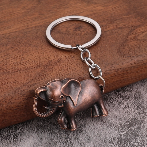 Portachiavi Elefante Vintage Metallo Lega Di Zinco Retro Animale Anello Chiave Pendente Per Zaino Regalo