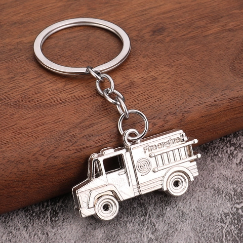 Feuerwehrauto Schlüsselanhänger Zinklegierung Metall Feuerwehrauto Schlüsselring Retro Industriestil Auto Anhänger Für Tasche