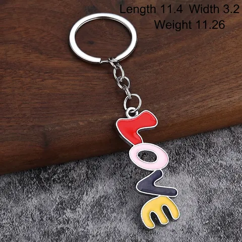 Love Letter Keychain Zinc Alloy Colorful Enamel Heart Pendant Creative Romantic Gift For Valentine Day Wedding Bag Charm