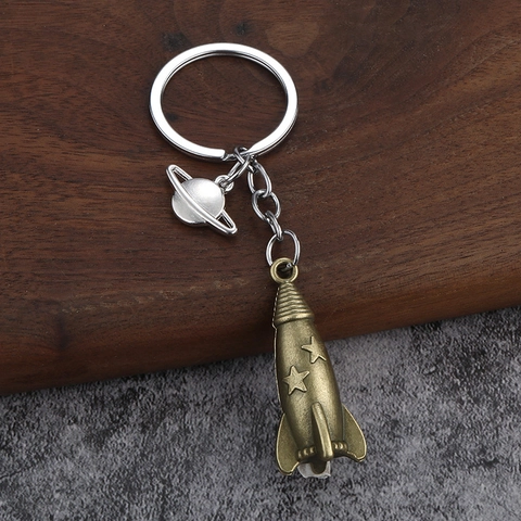 3D Rakete Weltraum Schlüsselanhänger Mit Saturn Planet Anhänger Zinklegierung Luftfahrt Modell Schlüsselring Für Auto Tasche Souvenir