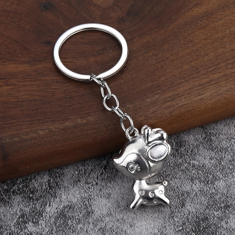 Süßer 3D Cartoon Hirsch Schlüsselanhänger Metall Zinklegierung Reh Tasche Anhänger Auto Schlüsselring Dekoration Geschenk
