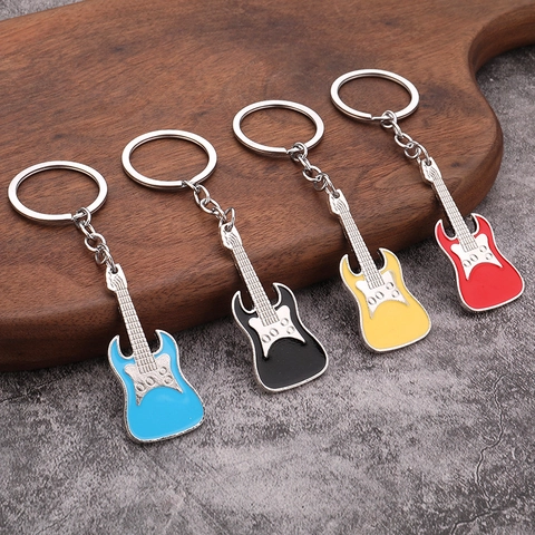 E-Gitarre Schlüsselanhänger Zinklegierung Emaille Musikinstrument Anhänger Musikfestival Souvenir Kreatives Geschenk Rockfans
