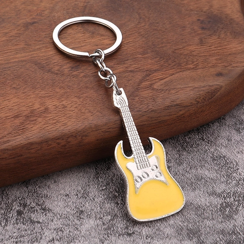 E-Gitarre Schlüsselanhänger Zinklegierung Emaille Musikinstrument Anhänger Musikfestival Souvenir Kreatives Geschenk Rockfans