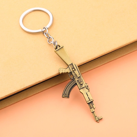 Portachiavi A Forma Di Fucile Bronzo Antico Lega Di Zinco Modello Di Arma Retro Pendente Per Fan Di Giochi Regalo Creativo