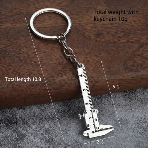 Porte-clés Mini Pied À Coulisse Alliage De Zinc Outil De Mesure Règle Portable Ornement Style Industriel Vintage Pour Cadeau