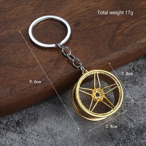 Porte-clés Jante De Voiture Alliage De Zinc Pendentif Moyeu De Roue Style Industriel Cadeau Passionné Automobile Anneau De Clé