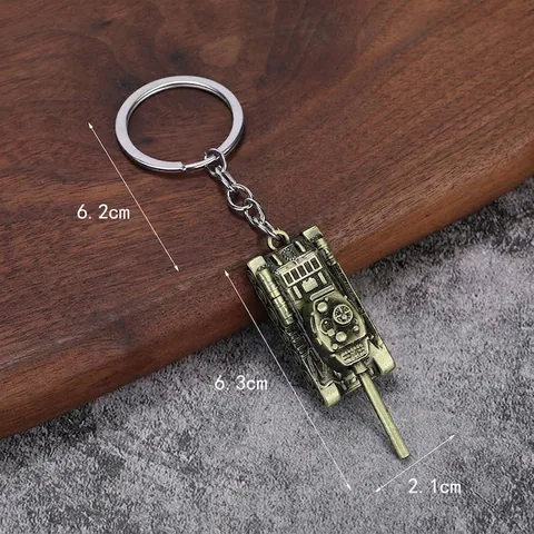 Portachiavi Modello Carro Armato in Metallo Solido Vintage Lega di Zinco Anello Chiave Auto Souvenir Militare Stile T34 Regalo Uomo