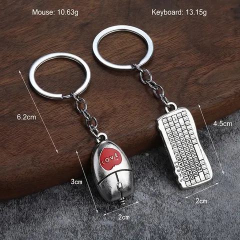 Portachiavi Creativo Con Tastiera E Mouse Lega Di Zinco Tema Tecnologico Cuore Amore Dolce Pendente In Metallo Per Borsa Regalo Coppia