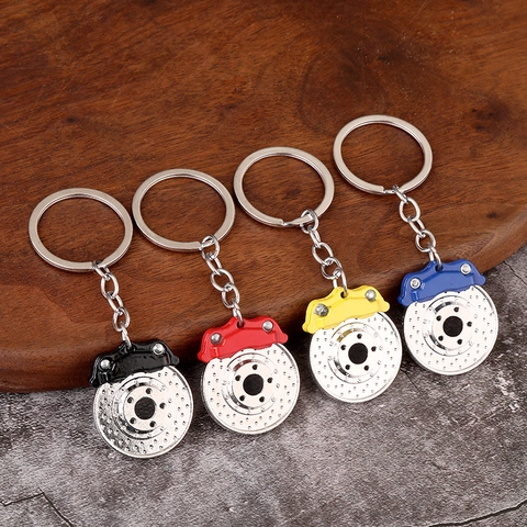 Portachiavi Disco Freno Automobilistico Lega Di Zinco Pinza Realistica Pendente Anello Portachiavi Accessorio Auto Creativo