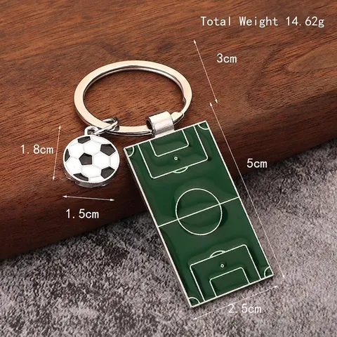 Porte-clés Terrain De Football Football Alliage De Zinc Émail Pendentif Thème Sport Souvenir De Fan Cadeau Nouveauté