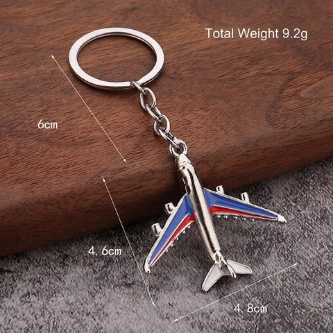 Aircraft Airplane Keychain Zinc Alloy Metal Mini Passenger Plane Model Souvenir Aviation Travel Gift Keyring