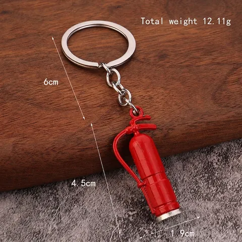 Feuerlöscher Schlüsselanhänger Zinklegierung Realistisches Mini 3D Modell Auto Schlüsselanhänger Neuheit Tasche Anhänger