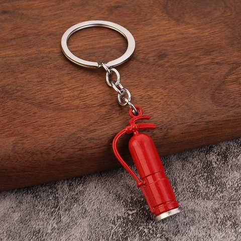 Feuerlöscher Schlüsselanhänger Zinklegierung Realistisches Mini 3D Modell Auto Schlüsselanhänger Neuheit Tasche Anhänger