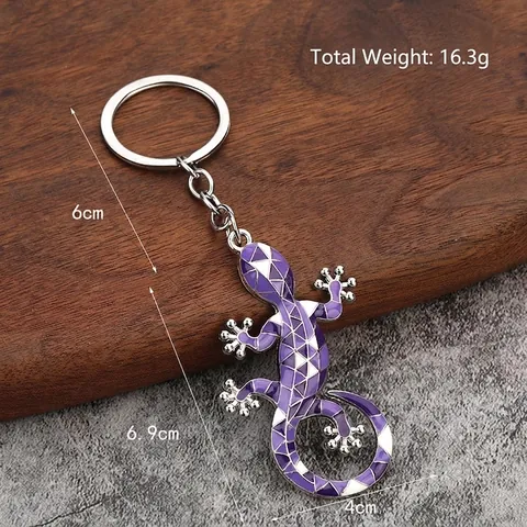 Gecko Eidechse Schlüsselanhänger Zinklegierung Emaille Mosaik Geometrisch Kreativ Tier Tasche Anhänger Auto