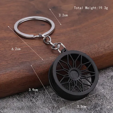 Portachiavi a Mozzo Ruota Auto in Lega di Zinco Modello Parte Racing Ciondolo per Uomo Regalo per Appassionati di Auto Accessorio