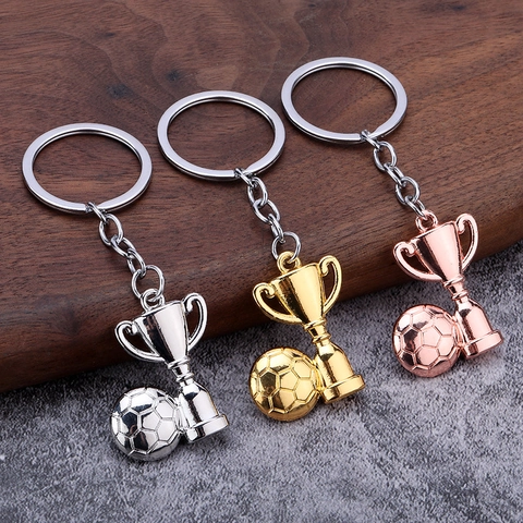 Fußball Trophäe Schlüsselanhänger Zinklegierung Metall Sport Souvenir Anhänger Geschenk Für Fußballfans