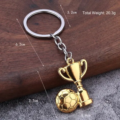Fußball Trophäe Schlüsselanhänger Zinklegierung Metall Sport Souvenir Anhänger Geschenk Für Fußballfans