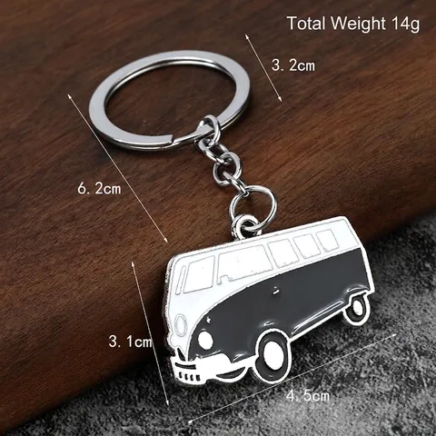 Metall Mini Bus Schlüsselanhänger Retro Emaille Van Auto Anhänger Für Schlüsselbund Taschen Dekoration Lustiges Geschenk