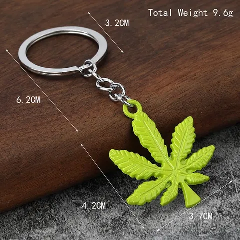 Maple Leaf Keychain Metal Zinc Alloy Pendant Textured Foliage Key Ring Bag Charm Accessory For Men Women