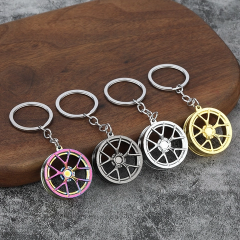 Portachiavi Cerchione Auto Lega Di Zinco Metallo Simulazione Miniatura Portachiavi Pendente Accessorio Auto Cool