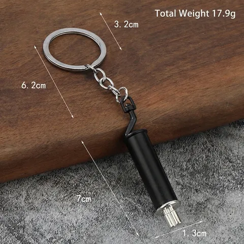 Car Exhaust Pipe Keychain Zinc Alloy Muffler Model Keyring Creative Modification Accessory Gift For Auto Enthusiasts Bag Charm