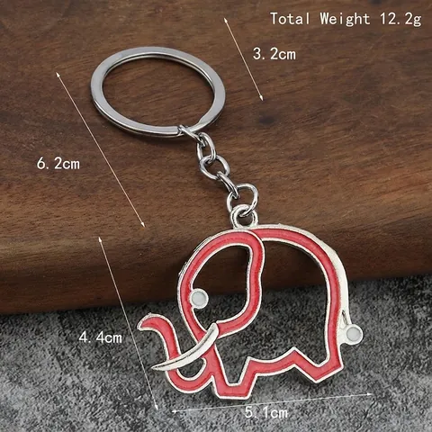 Porte-Clés Éléphant Mignon Émail Animal Pendentif Alliage De Zinc Métal Anneau De Clé Sac Charme Accessoire Bijoux Cadeau
