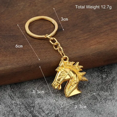 Llavero De Cabeza De Caballo 3D Aleación De Zinc Relieve Colgante Animal Adorno De Bolso Accesorio Moderno Simple Regalo Para Hombres Mujeres
