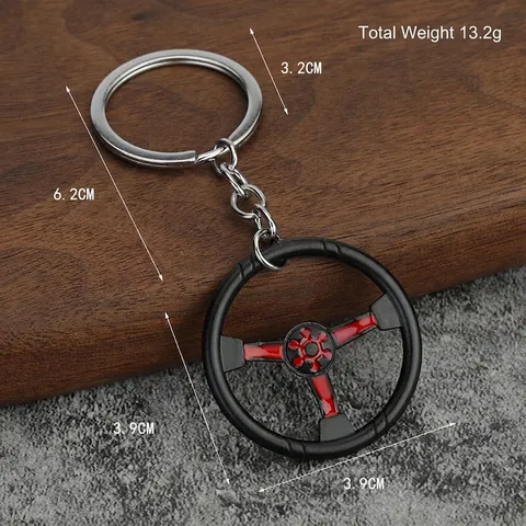 Portachiavi Volante Auto Lega Di Zinco Mini Stile Racing Creativo Ciondolo Regalo