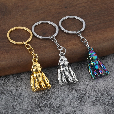Portachiavi Gorilla Lega Di Zinco Statuetta Animale 3D Pendente Per Auto Borsa Metallo Galvanizzato Anello Regalo