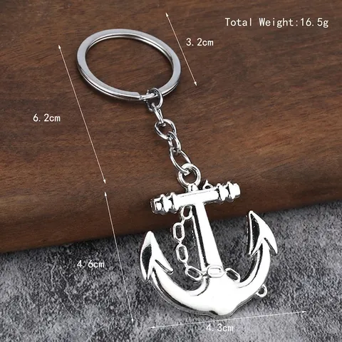 Retro Anchor Keychain Zinc Alloy Metal Nautical Marine Style Key Ring Pendant For Car Keys Bag Decoration Gift