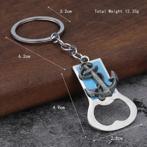 Apribottiglie Portachiavi Ancora retrò Lega Di Zinco Tema Nautico Timone Della Nave Anello Chiave Accessorio