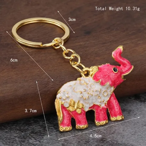 Portachiavi Elefante Lega Di Zinco Smalto Motivo Farfalla Colorato Ciondolo Per Borsa Per Donne Ragazze